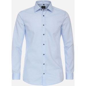 VENTI body fit overhemd, mouwlengte 72 cm, dobby, blauw