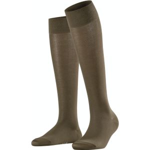 FALKE Cotton Touch dames kniekousen, olijfgroen (military)