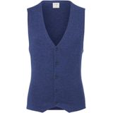 OLYMP Level 5 body fit gilet, wol met zijde, jeans blauw mouwloos vest -  Maat: S