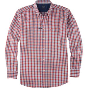 OLYMP Casual regular fit overhemd, flanel, rood geruit 47/48