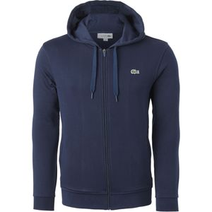 Lacoste heren hoodie sweatsvest, met rits, donkerblauw -  Maat: 6XL
