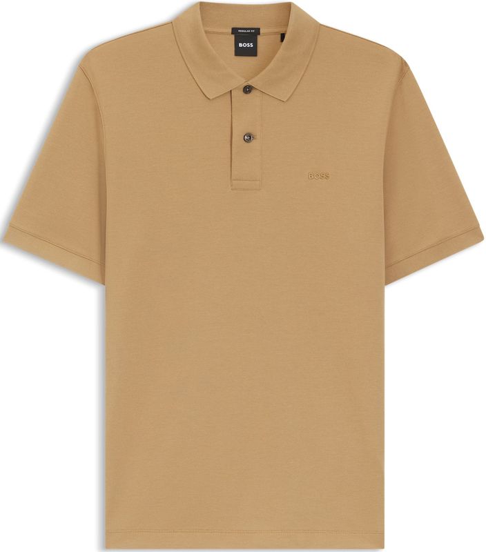 BOSS Pallas regular fit polo, pique, midden beige
