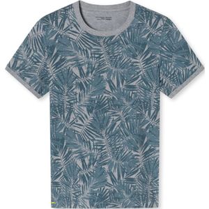 SCHIESSER Mix+Relax T-shirt, heren shirt korte mouw organic cotton leaves grijs-melange -  Maat: L