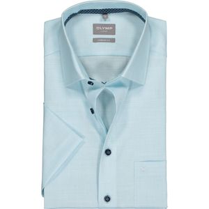 OLYMP comfort fit overhemd, korte mouw, structuur, licht aqua (contrast)