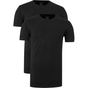 Claesen's Basics T-shirts (2-pack), heren T-shirts O-hals, zwart -  Maat: S