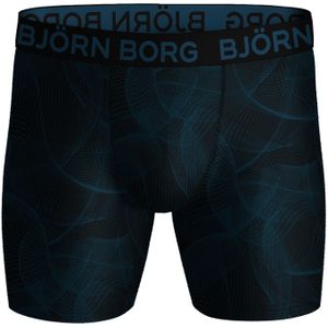 Bjorn Borg Performance boxers, microfiber heren boxers lange pijpen (1-pack), blauw print