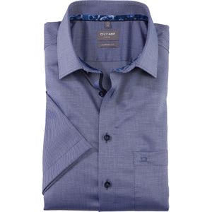 OLYMP Luxor comfort fit overhemd, korte mouw, structuur, marineblauw 42