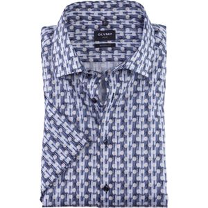 OLYMP Luxor modern fit overhemd, korte mouw, popeline, natuur dessin