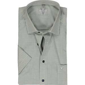 MARVELIS comfort fit overhemd, korte mouw, popeline, olijfgroen met wit geruit 41