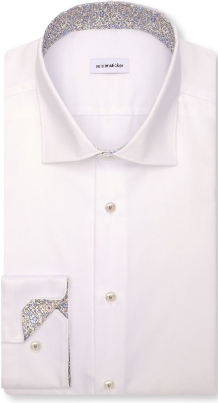 Seidensticker - Businessoverhemd - Wit - Slim Fit - Lange Mouwen - Kentkraag
