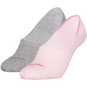 Calvin Klein Footie Mid Cut (2-pack), dames onzichtbare sokken, roze