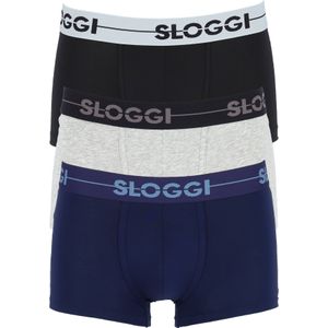 Sloggi Men GO Hipster, heren boxers (3-pack), zwart, blauw, grijs -  Maat: S