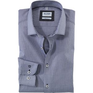 OLYMP Level 5 body fit overhemd, popeline, zwart geruit