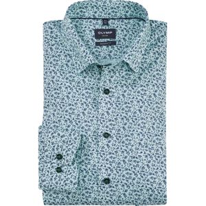 OLYMP Luxor modern fit overhemd, popeline, lichtgroen dessin