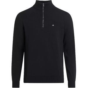Calvin Klein heren pullover katoen met zijde, zwart