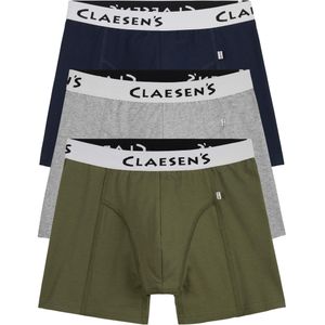 Claesen's Basics normale lengte boxer (3-pack), heren boxer, grijs, groen, blauw