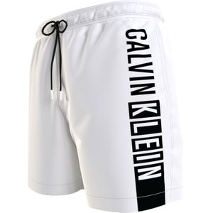 Calvin Klein Medium Drawstring swimshort, heren zwembroek, wit dessin -  Maat: XL