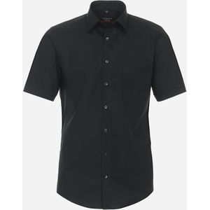 3 voor 99 | Redmond modern fit overhemd, korte mouw, popeline, zwart 45/46