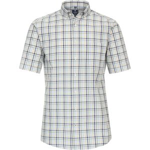 3 voor 99 | Redmond comfort fit overhemd, korte mouw, popeline, blauw geruit