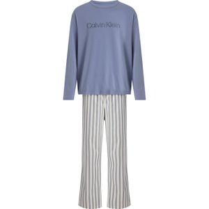 Calvin Klein pyjama, heren long sleeve pant set, blauw -  Maat: S