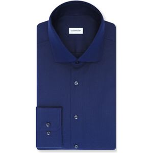 Seidensticker - Businessoverhemd - Donkerblauw - Regular 1/1 Kentkraag Structuur