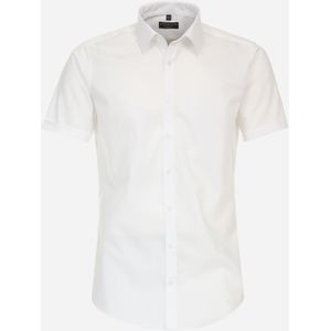 3 voor 99 | Redmond slim fit overhemd, korte mouw, popeline, wit 45/46