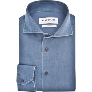 Ledub modern fit overhemd, twill, donkerblauw