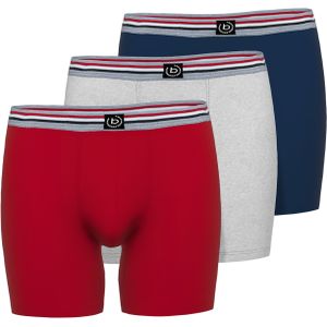 BUGATTI heren boxer normale lengte (3-pack), donkerrood -  Maat: XL
