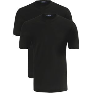 SCHIESSER American T-shirts (2-pack), O-hals, zwart -  Maat: XL
