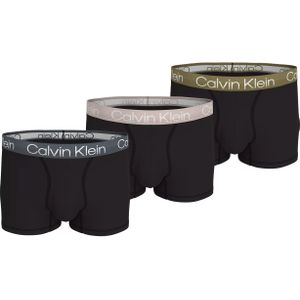 Calvin Klein Trunk (3-pack), heren boxers normale lengte, blauw, donkerrood, grijs