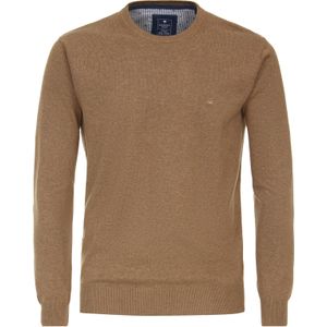 Redmond heren trui katoen, O-hals, camel (middeldik)