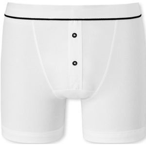 SCHIESSER Retro Rib boxer (1-pack), heren short dubbelrib biologisch katoen wit -  Maat: S