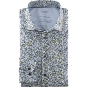OLYMP 24/7 Level 5 body fit overhemd, structuur, limoen dessin