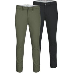 JACK & JONES JEANS INTELLIGENCE Slim Fit Broek JJIMARCO JJDAVE Zwart/Groen - (set van 2)