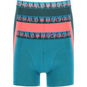 Muchachomalo heren boxershorts (3-pack), heren boxers normale lengte Solid, groen, rood, grijs -  Maat: XL