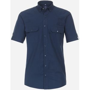 3 voor 99 | Redmond comfort fit overhemd, korte mouw, popeline, blauw 43/44
