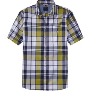 OLYMP Casual modern fit overhemd, korte mouw, popeline, groen geruit