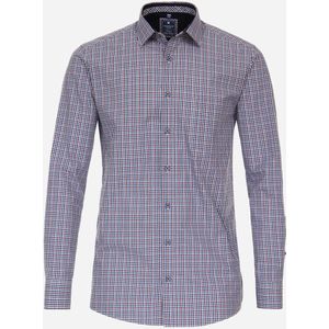 3 voor 99 | Redmond modern fit overhemd, popeline, blauw geruit 45/46