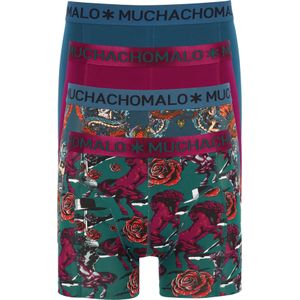 Muchachomalo heren boxershorts (4-pack), heren boxers normale lengte, Zorro Brucelee, print, groen en paars -  Maat: 3XL