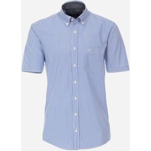 CASA MODA Sport comfort fit overhemd, korte mouw, popeline, blauw gestreept 53/54