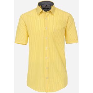 CASA MODA Sport casual fit overhemd, korte mouw, seersucker, geel gestreept 39/40