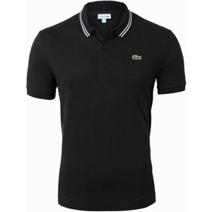 Lacoste Sport polo Regular Fit, super light knit, zwart met wit