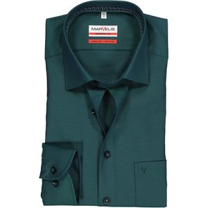 MARVELIS modern fit overhemd, groen structuur (contrast) 45