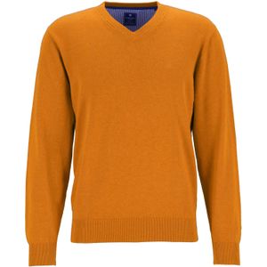 Redmond heren trui katoen, V-hals, warm oranje -  Maat: 3XL