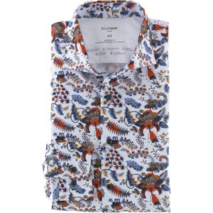 OLYMP Luxor 24/7 modern fit overhemd, tricot, bleu dessin