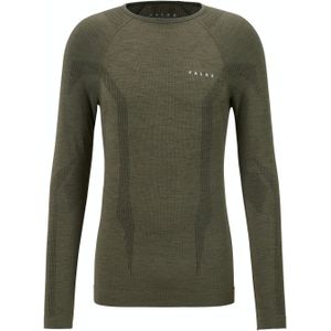 FALKE heren lange mouw shirt Wool-Tech, thermoshirt, olijfgroen (olive) -  Maat: S