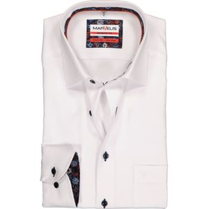 MARVELIS modern fit overhemd, mouwlengte 7, wit Oxford (contrast) 45