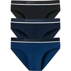SCHIESSER 95/5 rioslips (3-pack), zwart, blauw en donkerblauw -  Maat: XL