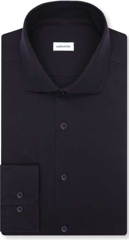 Seidensticker - Businessoverhemd - Zwart - Slim Fit - Lange Mouwen - Kentkraag