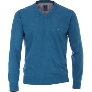 Redmond heren trui katoen, V-hals, zwembad blauw